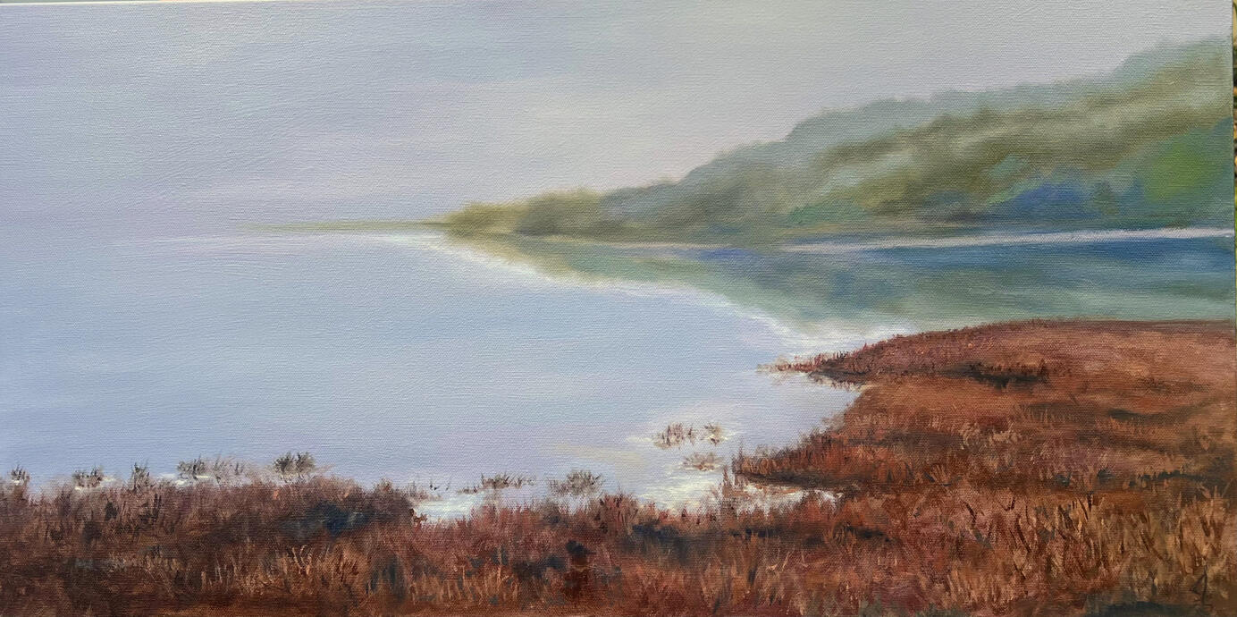 Bolinas Lagoon, oil 15" x 30"